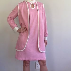 Vintage Preppy 2 Piece Dress & Vest Set